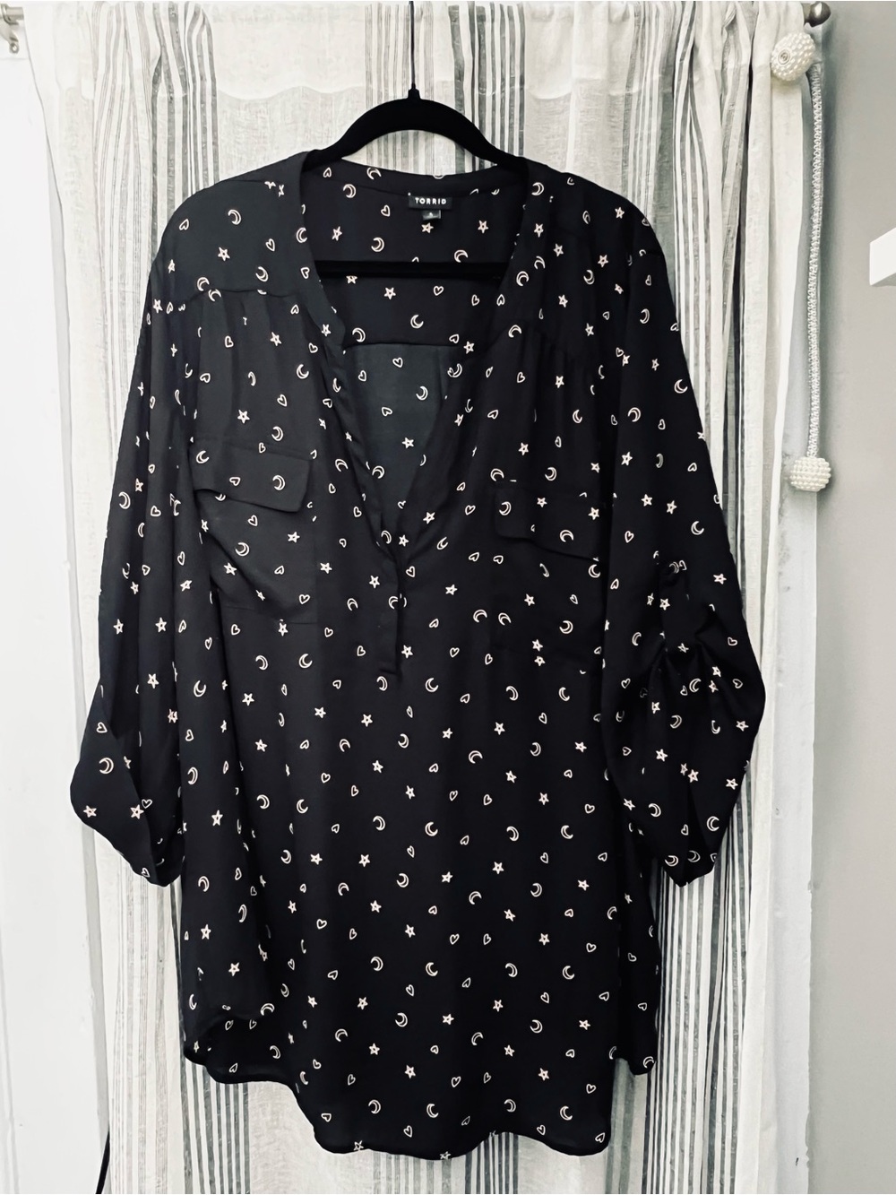 Torrid Harper Georgette 3/4 Sleeve Blouse size 5
